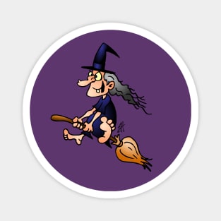 Witch on a broom Magnet